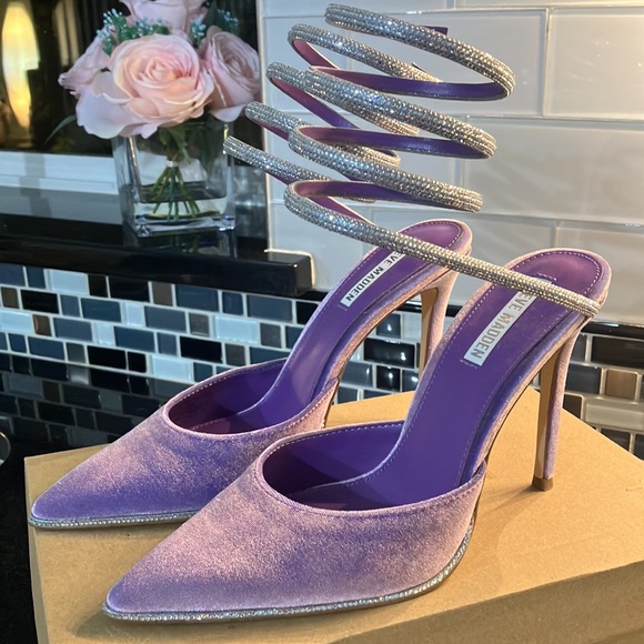 Steve Madden Emerson velvet stiletto pump with coiled rhinestone wraps sz 9 - Picture 3 of 11